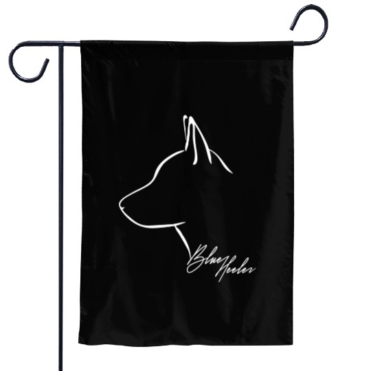 Funny Blue Heeler Profile dog mom Garden Flags