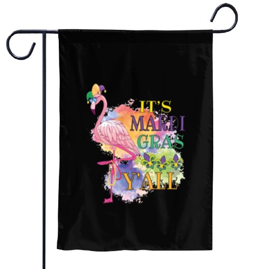Mardi Gras Flamingo Funny Carnival Party Gift Idea Garden Flags