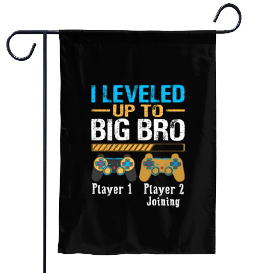 I leveled Up To Big Bro Gamer New Brother Garden Flags