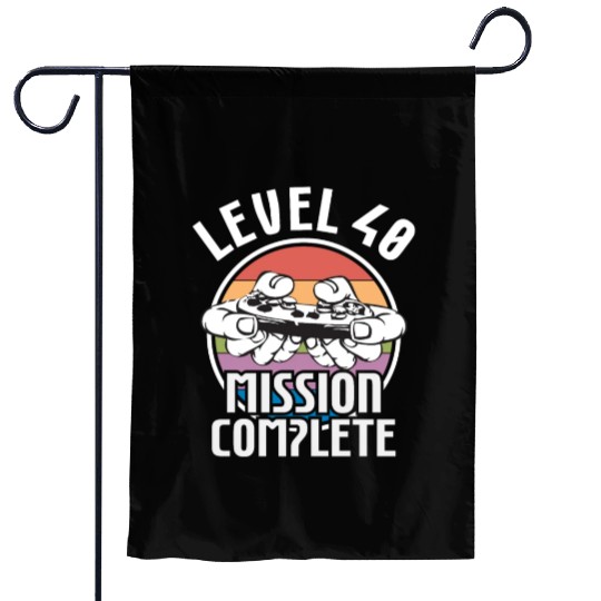 Birthday Level 40 40th Birthday Gamer Gaming Gamer Garden Flags