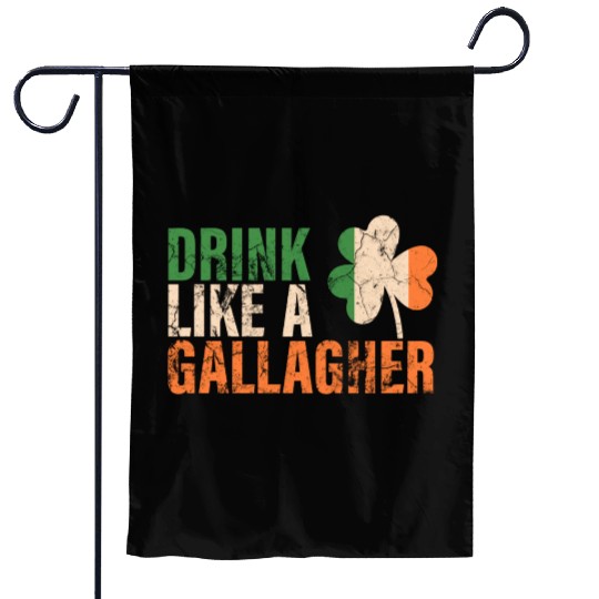 Drink Like A Gallagher St Patricks Drinking Jacket Garden Flags