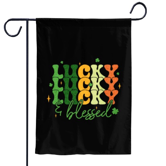 Lucky and Blessed St Patrick's Day Garden Flags