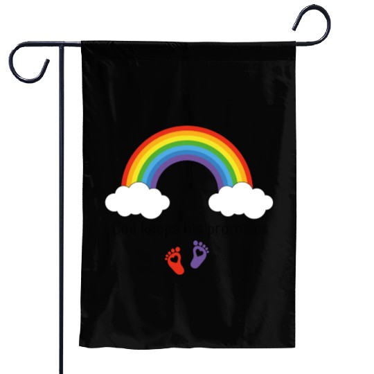 God keeps his promises Rainbow infant gown Garden Flags