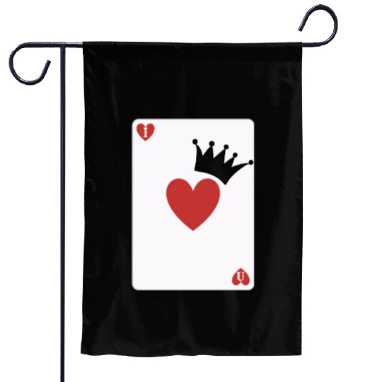 love you on playing card Garden Flags