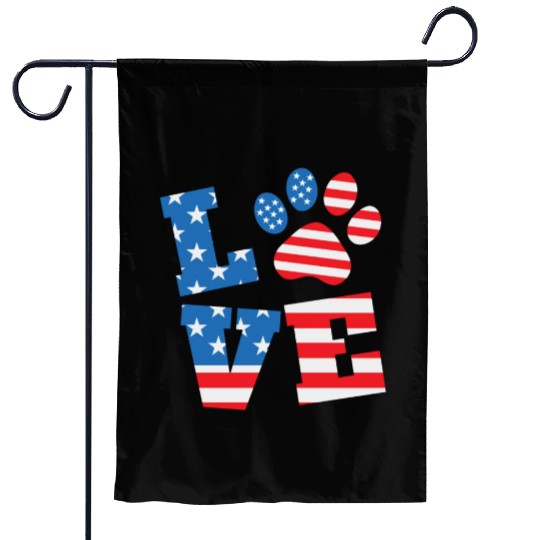 Love Dog USA Garden Flags