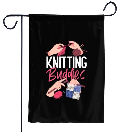 Knitting Knitter Friends Besties Garden Flags
