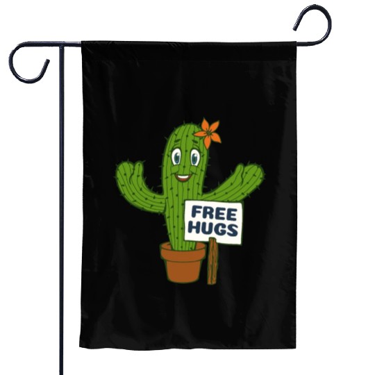 Free Hugs Cactus Garden Flags