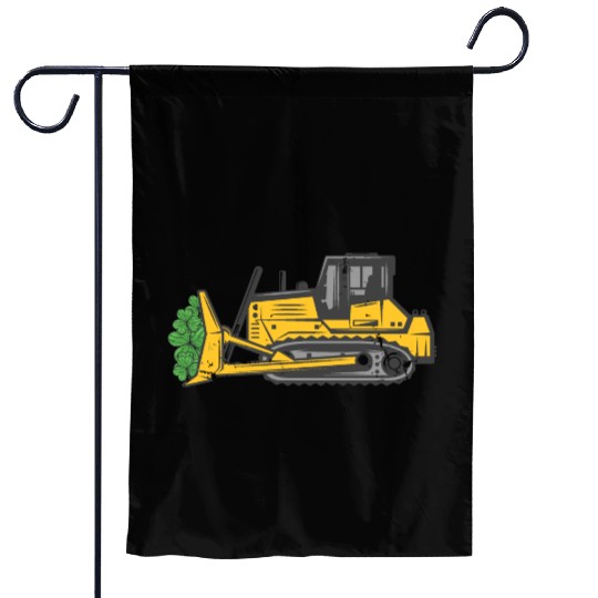 St. Patrick's Day Irish Boys Shamrock Excavator Garden Flags