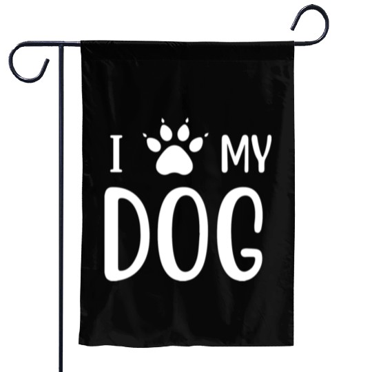I Love My Dog Garden Flags
