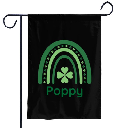 Poppy Clover Charm Boho Rainbow Garden Flags