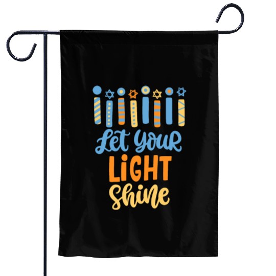 Funny Hanukkah Let Your Light Shine Menorah Adults Garden Flags