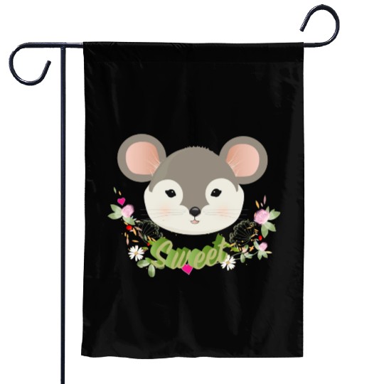 Magical sweet mouse with delicate green in spring Garden Flags