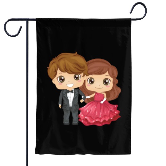 The groom and the bride Garden Flags