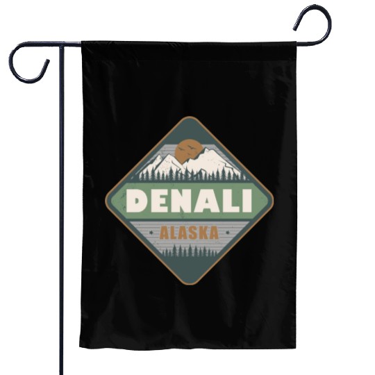 Denali Alaska US Vintage Hiking Design Garden Flags