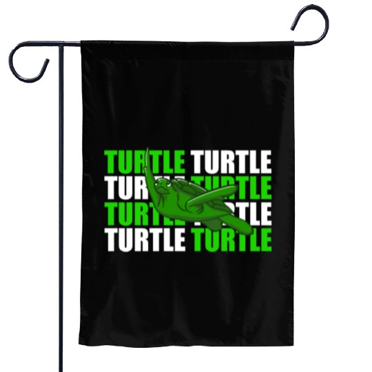 Turtle illustration green Garden Flags
