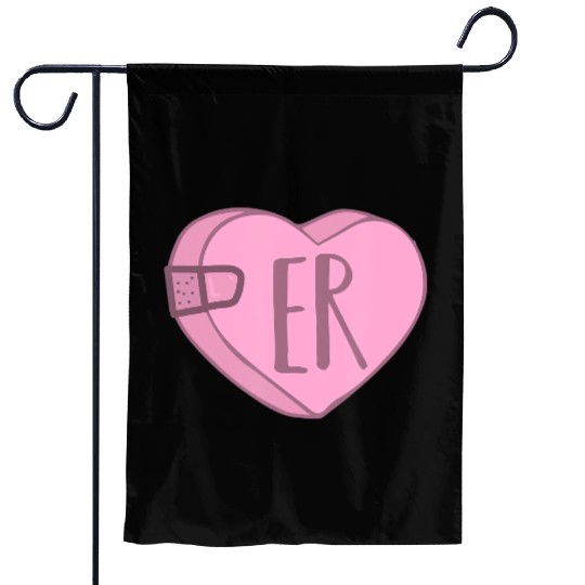 Cute ER Nurse Candy Heart Garden Flags