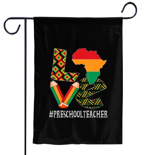 Preschool Teacher Love African American Garden Flags