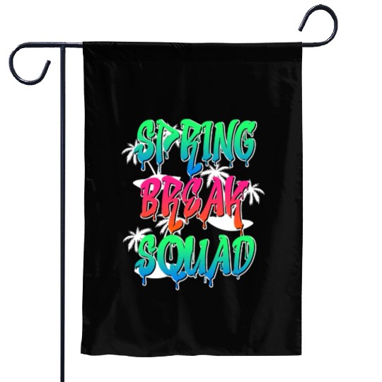 Spring Break Squad Summer Vacation Spring Break Garden Flags