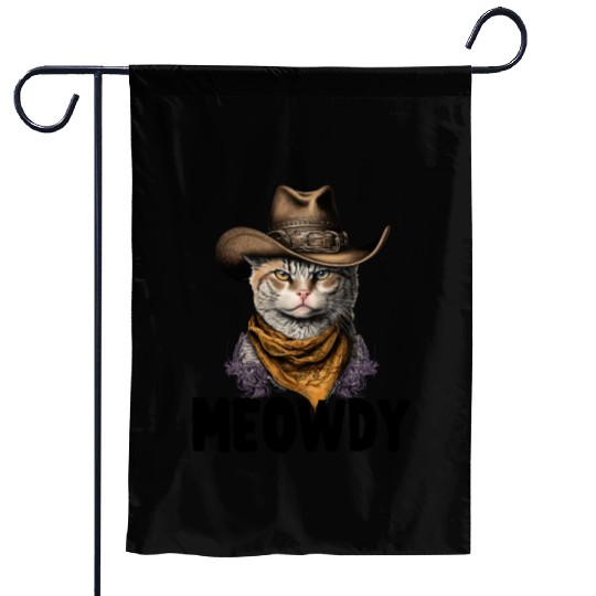 Meowdy Cat Meme Country Meow Howdy Funny Garden Flags
