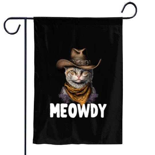 Meowdy Cat Meme Country Meow Howdy Funny Garden Flags