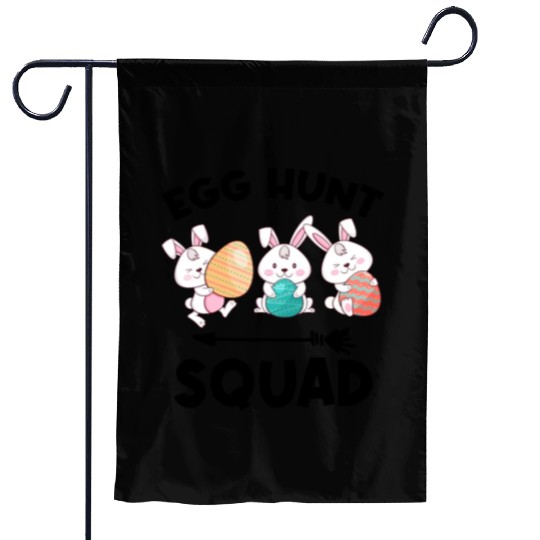 Fun Egg Hunt Squad Easter Day Family Matching Hunt Garden Flags