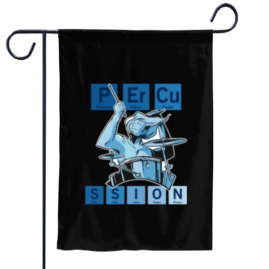 Funny Percussion Music Science Drummer Periodic Ta Garden Flags