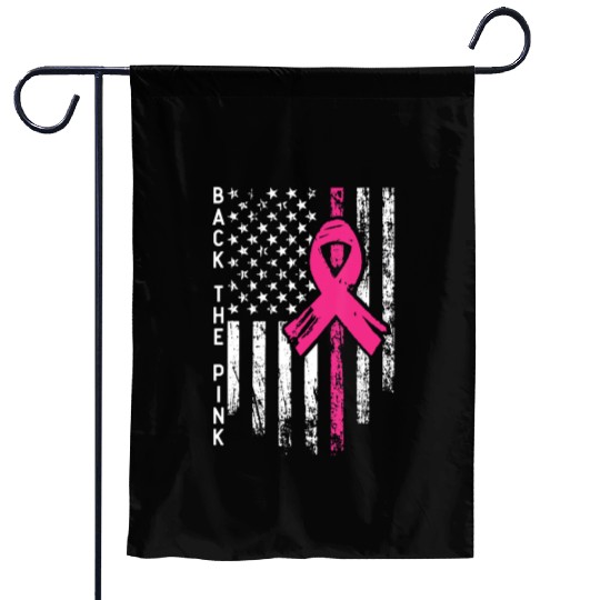 Back The Pink Us American Breast Cancer Awareness Garden Flags