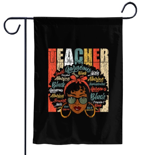Black Smart Teacher Afro Love Melanin African Amer Garden Flags