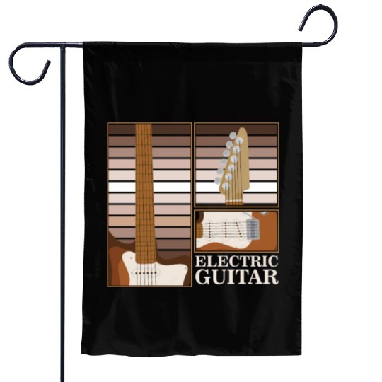 Electric Guitar Player String Instrument Music Garden Flags