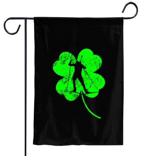 Biathlon St. Patrick's day shamrock Garden Flags