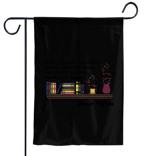 Freedom, Flowers, Books - Oscar Wilde Garden Flags