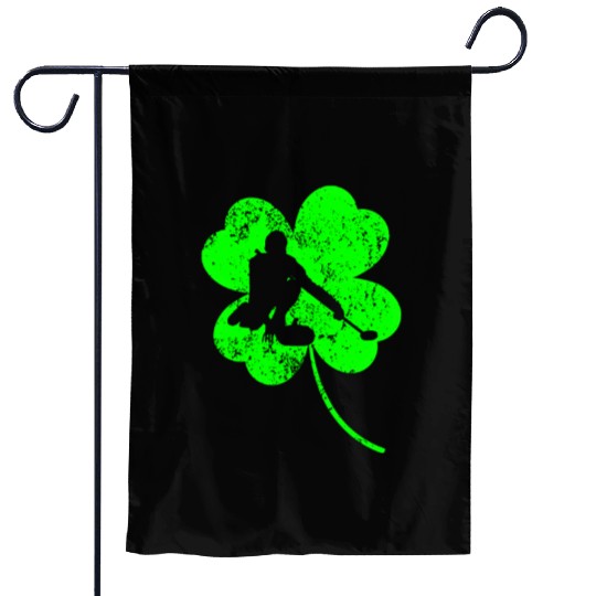 Curling St. Patrick's day shamrock Garden Flags