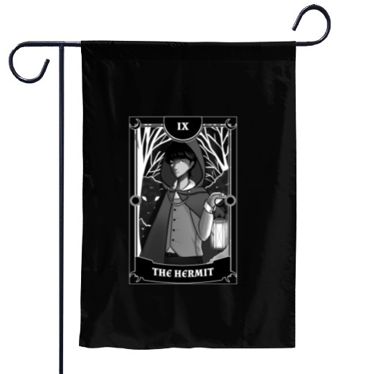 Anime Tarot Card The Hermit Occult Gothic Witch Garden Flags