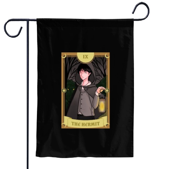 Anime Tarot Card The Hermit Occult Gothic Witch Garden Flags