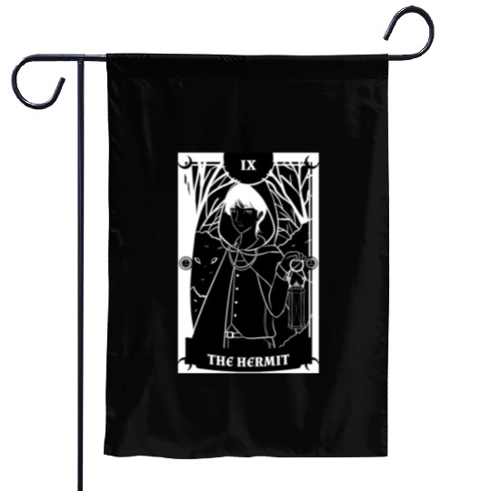 Anime Tarot Card The Hermit Occult Gothic Witch Garden Flags