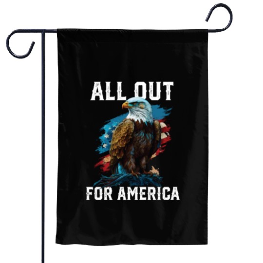 All Out for America American Bald Eagle America Garden Flags