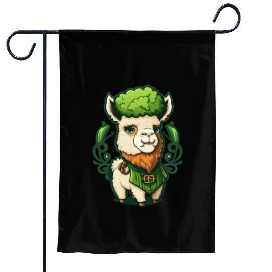 Sweet St Patrick's Day Lama Garden Flags