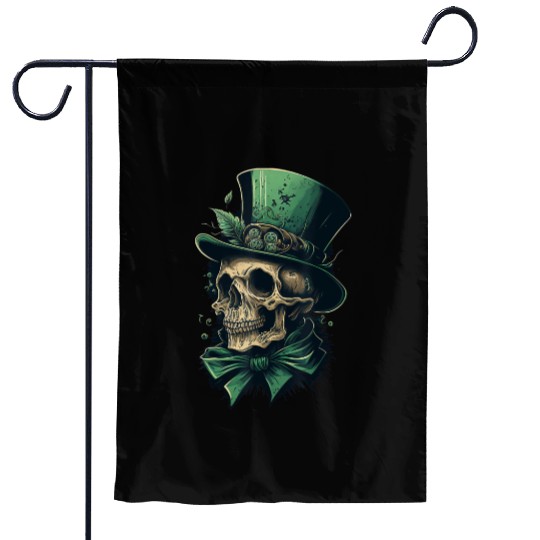 St Patrick s Lucky Irish Skull Garden Flags