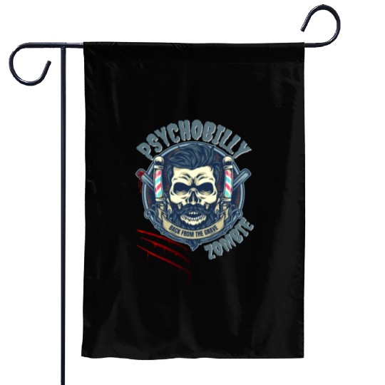 Psychobilly Zombie Retro Design Garden Flags