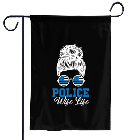 Police Wife Life Cop Law Enforcement Officer Garden Flags