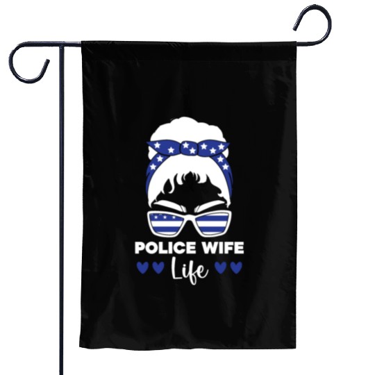 Police Wife Life Cop Law Enforcement Officer Garden Flags