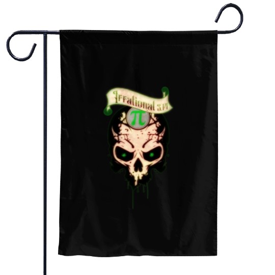 PI Day Irrational Skull Forest Green Edition Garden Flags