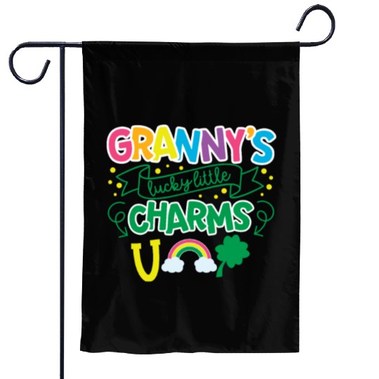 Granny's Lucky Little Charms Clover Shamrock Garden Flags