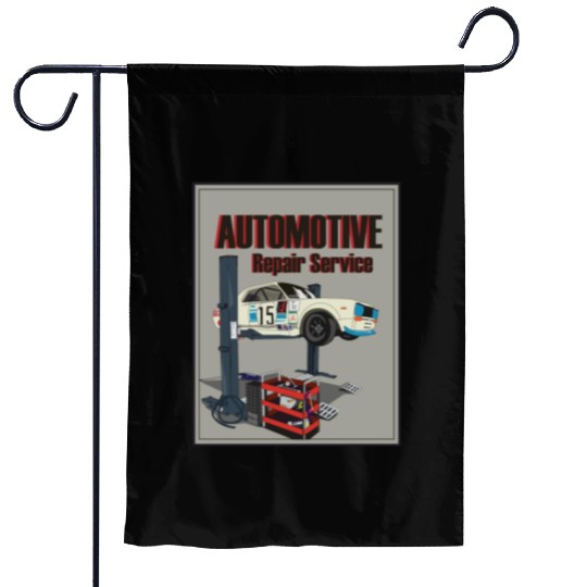 Automotive repair service Garden Flags