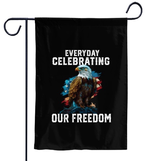 Everyday Celebrating Our Freedom American Bald Garden Flags