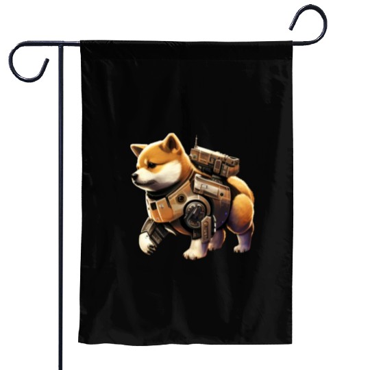 Mech style simple Japanese style shiba Inu dog Garden Flags