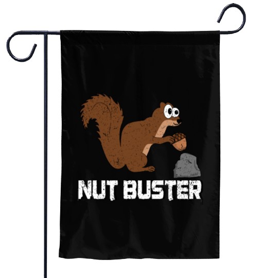 Nut Buster, Funny Squirrel Pun Garden Flags