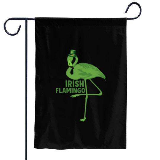 Irish Flamingo St Patricks Day Garden Flags