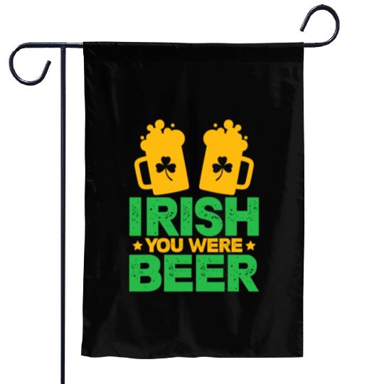 Irish You Were Beer St Patricks Day Shamrock Funny Garden Flags