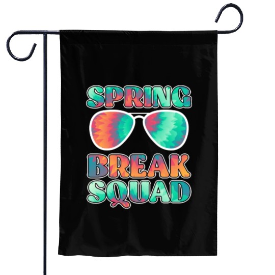 Spring Break Squad Summer Vacation Spring Break Garden Flags